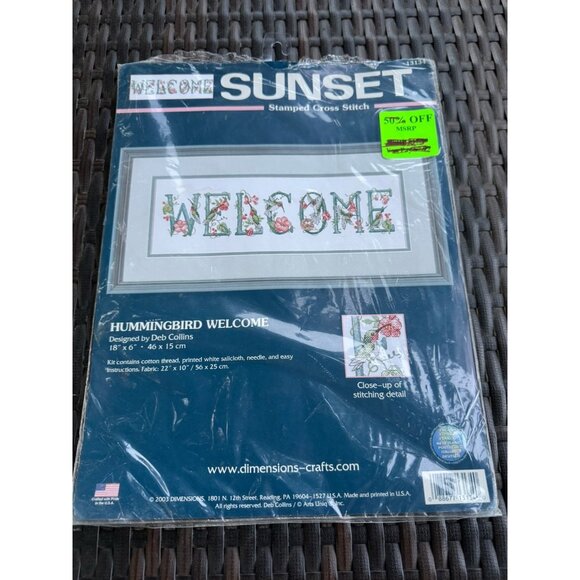 Sunset Inviting Welcome Stamped Cross Stitch Kit  13134 New CS1 - Picture 1 of 2